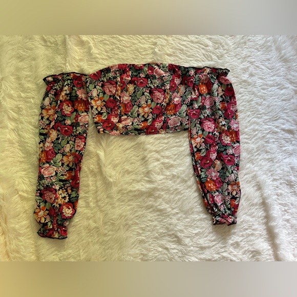 SHEIN Floral Off-Shoulder Crop Top - Multicolor - Picture 1 of 2